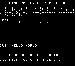 Brainfuck Threaded-Code VM preview