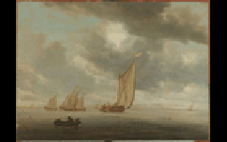 Sailing Vessels on an Inland Body of Water by Salomon van Ruysdael