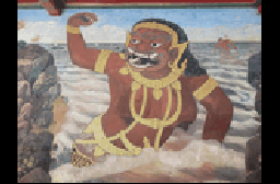 Surasa Challenges Hanuman by Unknown Thai artists