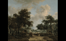 Wooded Landscape with Merrymakers in a Cart by Meindert Hobbema